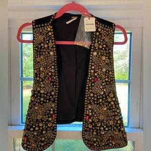 Free People Embellished Suede Vest